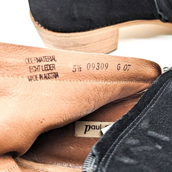 Paul Green Women Sante Zip Western Chelsea Black Suede Ankle Boots size 8US AUS5 - Picture 8 of 11